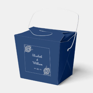 Elegant Blommigt Snöre om marinblått Bröllop Presentaskar