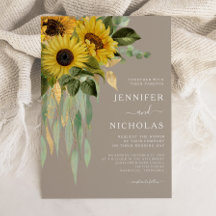 Elegant Blommigt Solblommor Eucalyptus Bröllop