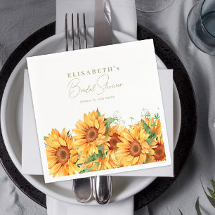Elegant blommigt solblommor möhippa pappersservett