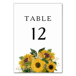 Elegant Blommigt Solros Bröllop Bordsnummer