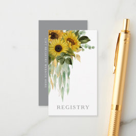 Elegant Blommigt Solros Bröllop register Tilläggskort