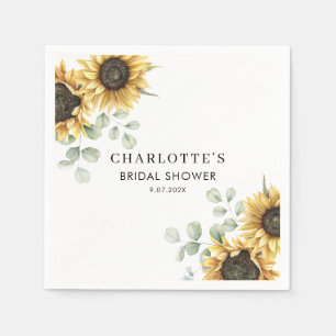 Elegant Blommigt SolrosMöhippa Papper Pappersservett