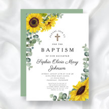 Elegant Blommigt SolrosReligiösa Baptism 