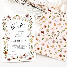 Elegant Blommigt Sommar Vår Baby Shower Rosa Inbjudningar