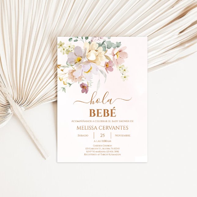Elegant Blommigt Spanska babyskor Inbjudningar (Skapare uppladdad)