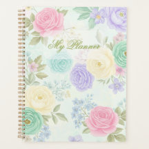 Elegant Blommigt Spiral Bound Planner