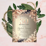 Elegant Blommigt,String Ljus 30års födelsedag Inbjudningar<br><div class="desc">En modern,  chic och glamorös inbjudan med elegant string ljus och blommor.</div>