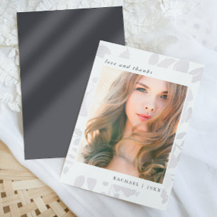 Elegant Blommigt Studenten Photo Tack Kort