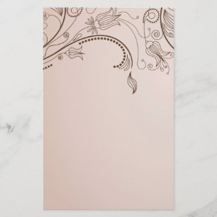 Elegant Blommigt Swirl Brevpapper