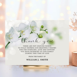 Elegant Blommigt Sympathy White Orchids TACK Kort