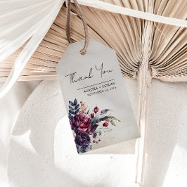 Elegant Blommigt Tack för vattenfärg Presentetikett