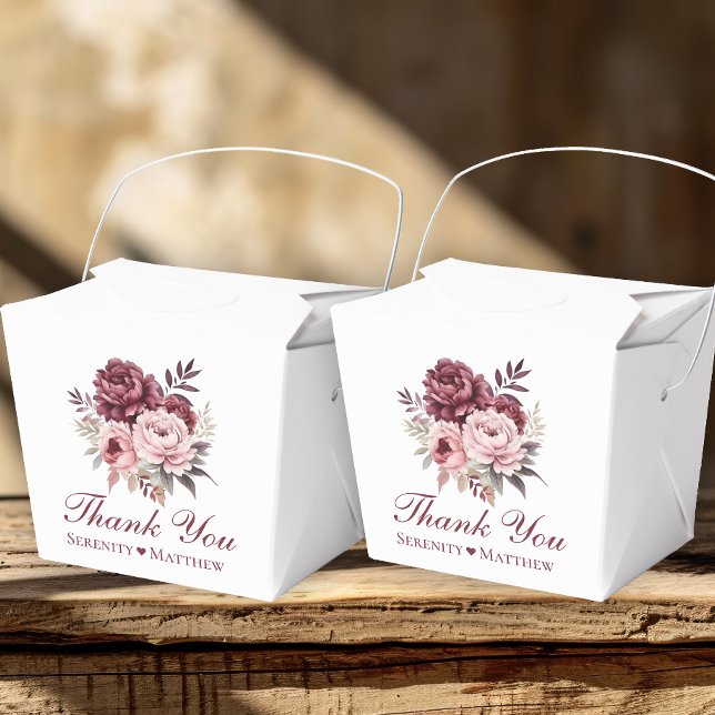 Elegant Blommigt Tack Watercolor Peony Bröllop Presentaskar (Skapare uppladdad)