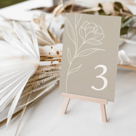 Elegant Blommigt Taupe Bröllop Bordsnummer-kort Inbjudningar