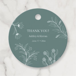 Elegant Blommigt Teal Bröllop Gåvor Etiketter