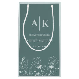 Elegant Blommigt Teal Bröllop Välkommen