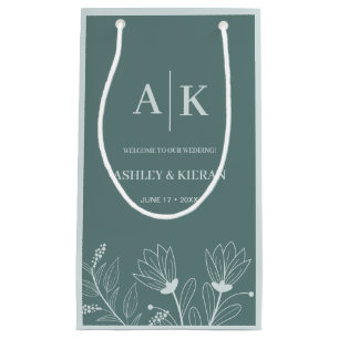 Elegant Blommigt Teal Bröllop Välkommen