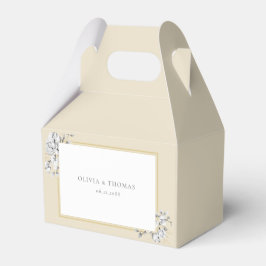 Elegant Blommigt Teckning Guld Ram Rustic Bröllop Presentaskar