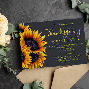 Elegant-blommigt-Thanksgiving-middag i party Inbjudningar