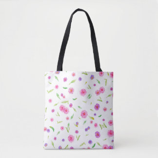 Elegant Blommigt Tote Bag - Handmålad design Tygkasse