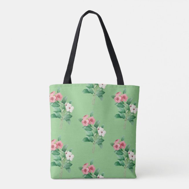 Elegant Blommigt Tote Bag Tygkasse (Baksida)