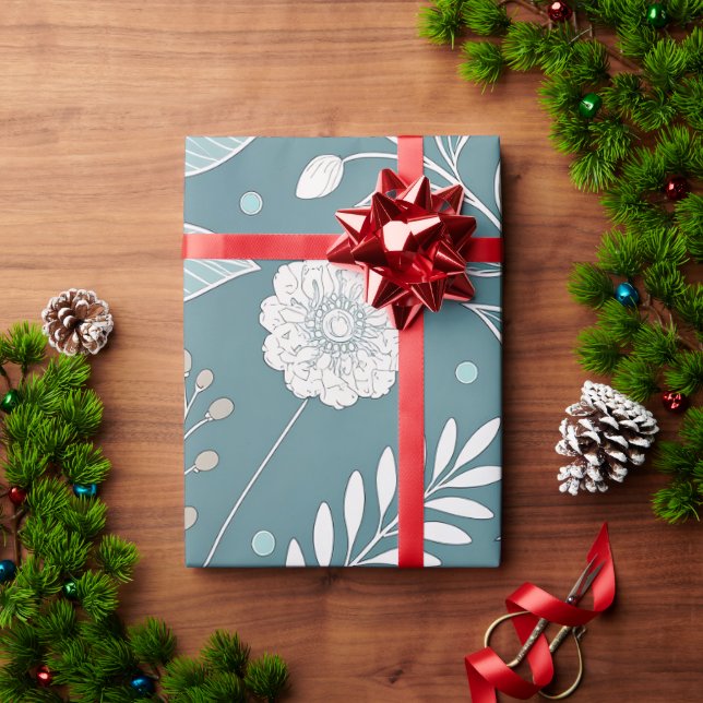 Elegant Blommigt Transparent Abstrakt Gbit Presentpapper (Julgåva)