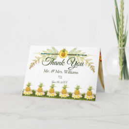 Elegant Blommigt Tropical Summer Bröllop Tack Kort