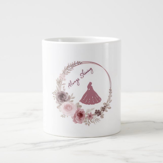 Elegant Blommigt Typography Classic Mugg & Sticcke Jumbo Mugg (Framsidan)