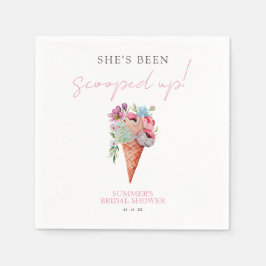 Elegant Blommigt Uppskalad Möhippa för iskräm Pappersservett