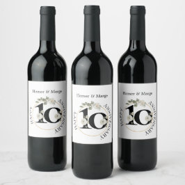 Elegant Blommigt Utandning 10 år ÅRSSEL Vin Vinflaska Etikett