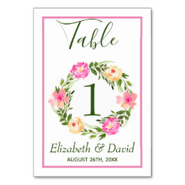 Elegant Blommigt Utandning Bröllop Bordsnummer