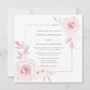 Elegant  Blommigt Utandning med Ram Bröllop Inbjudningar