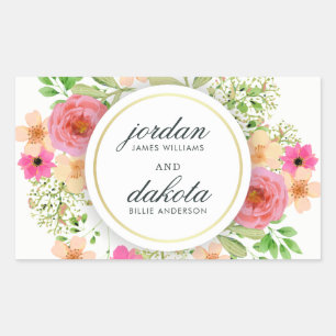 Elegant Blommigt Utandning Modern Typografi Bröl Rektangulärt Klistermärke