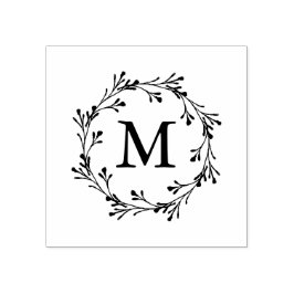 Elegant Blommigt Utandning Monogram Stämpel