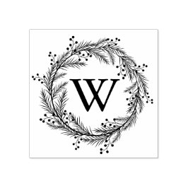 Elegant Blommigt Utandning Monogram Stämpel