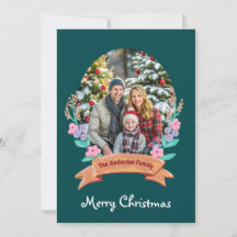 elegant Blommigt Utandning mörk grönt fotojul