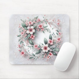 Elegant Blommigt Utandning på vit Möhippa Snöre Musmatta