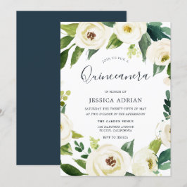 Elegant Blommigt Utandning Quinceanera Party Inbju Inbjudningar