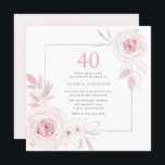 Elegant  Blommigt Utandning Ram 40 födelsedagar Inbjudningar<br><div class="desc">Elegant  Blommigt Utandning Ram 40:e födelsedagsinbjudan Se vår butik för många fler bröllopsinbjudningar och matchande artiklar.</div>