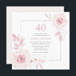 Elegant  Blommigt Utandning Ram 40 födelsedagar Inbjudningar<br><div class="desc">Elegant  Blommigt Utandning Ram 40:e födelsedagsinbjudan Se vår butik för många fler bröllopsinbjudningar och matchande artiklar.</div>