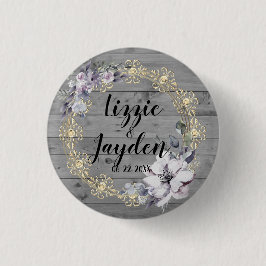 Elegant Blommigt Utandning Rustit Bröllop Knapp