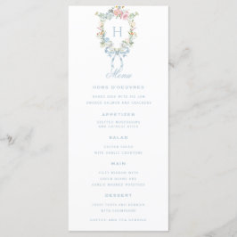 Elegant Blommigt Utandning Vapensköld Monogram Brö Meny