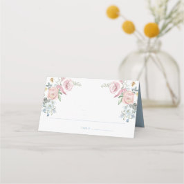 Elegant Blommigt Vapensköld för andning | Monogram Placeringskort