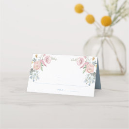 Elegant Blommigt Vapensköld för andning | Monogram Placeringskort