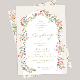 elegant blommigt vår arch christening inbjudningar