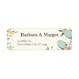 Elegant Blommigt Vår Påskägg Hunt Returadress Etikett