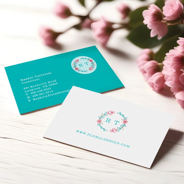 Elegant Blommigt Vattenfärg Botanisk Vapensköld Ut Visitkort (Elegant Floral Watercolor Botanical Crest Wreath Business Card)