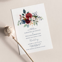 Elegant Blommigt Vattenfärg Bröllop