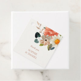 Elegant Blommigt Vattenfärg par Initialer Bröllop Gåvor Etiketter