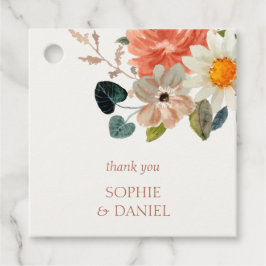 Elegant Blommigt Vattenfärg par Initialer Bröllop Gåvor Etiketter