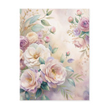 Elegant Blommigt Vattenfärg - Tack för Anpassnings